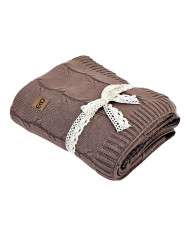 Knitted blanket Cotton+Cashmere 150x200 cm - ROMA CHOCOLATE