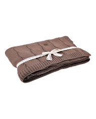 Knitted blanket Cotton+Cashmere 150x200 cm - ROMA CHOCOLATE
