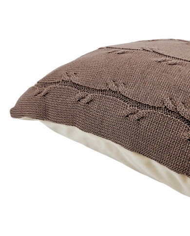 Poszewka dzianinowa na poduszkę Bawełna+Kaszmir 45x45 cm  ROMA CHOCOLATE