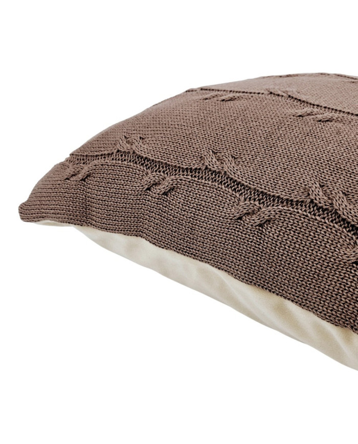 Poszewka dzianinowa na poduszkę Bawełna+Kaszmir 45x45 cm  ROMA CHOCOLATE