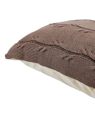 Poszewka dzianinowa na poduszkę Bawełna+Kaszmir 45x45 cm  ROMA CHOCOLATE