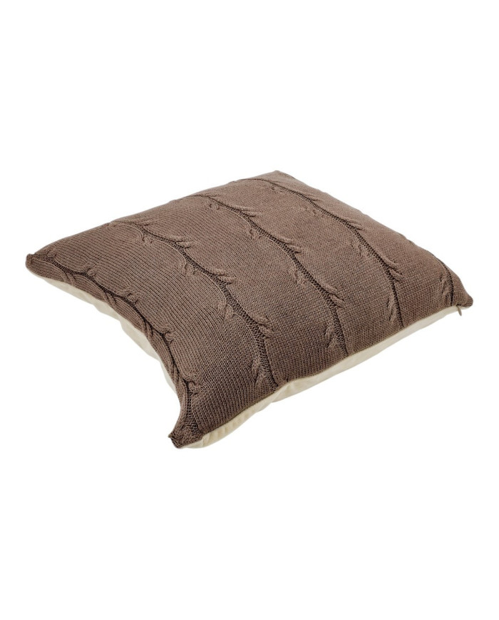Poszewka dzianinowa na poduszkę Bawełna+Kaszmir 45x45 cm  ROMA CHOCOLATE