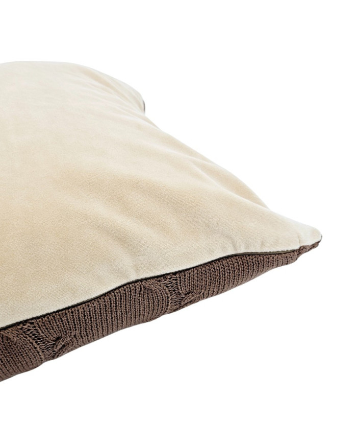 Poszewka dzianinowa na poduszkę Bawełna+Kaszmir 45x45 cm  ROMA CHOCOLATE