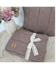 Knitted blanket Cotton+Cashmere 150x200 cm - ROMA CHOCOLATE