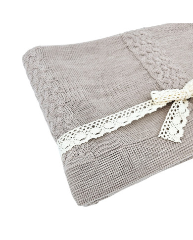 MERINO wool knitted blanket 150x200 cm - FLORENCE NUDE