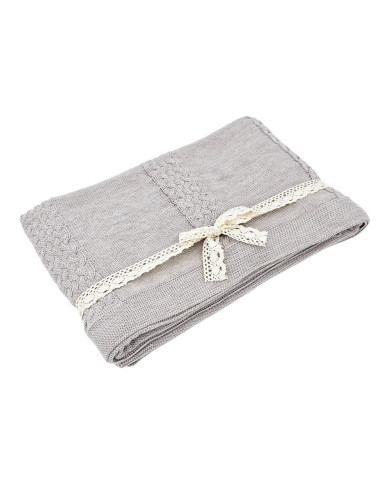 MERINO wool knitted blanket 150x200 cm - FLORENCE SAND