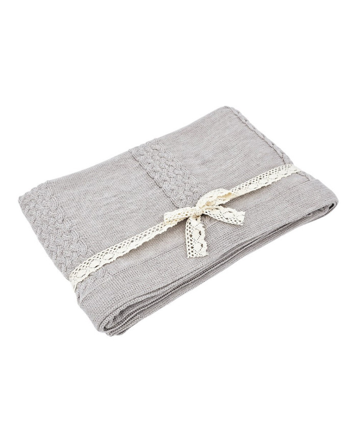 MERINO wool knitted blanket 150x200 cm - FLORENCE SAND