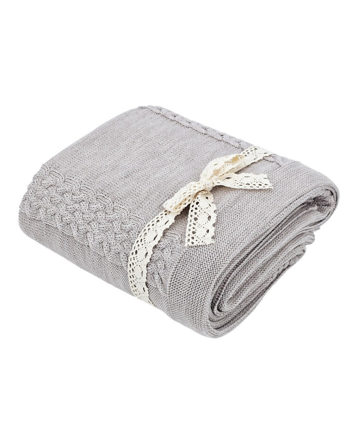 MERINO wool knitted blanket 150x200 cm - FLORENCE SAND