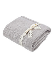 MERINO wool knitted blanket 150x200 cm - FLORENCE SAND