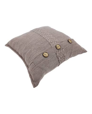 Poszewka dzianinowa na poduszkę z wełny Merino 45x45 cm – FLORENCE  TAUPE