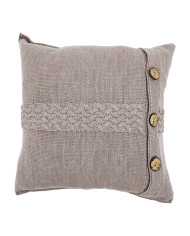 Poszewka dzianinowa na poduszkę z wełny Merino 45x45 cm – FLORENCE  TAUPE