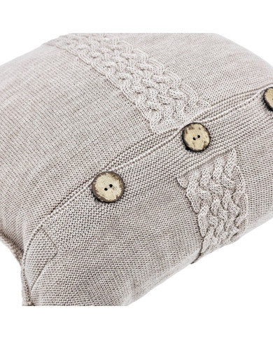 Merino wool knitted pillowcase 45x45 cm - FLORENCE NUDE