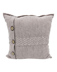 Merino wool knitted pillowcase 45x45 cm - FLORENCE NUDE