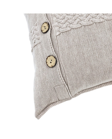 Merino wool knitted pillowcase 45x45 cm - FLORENCE NUDE