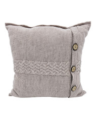 Merino wool knitted pillowcase 45x45 cm - FLORENCE NUDE