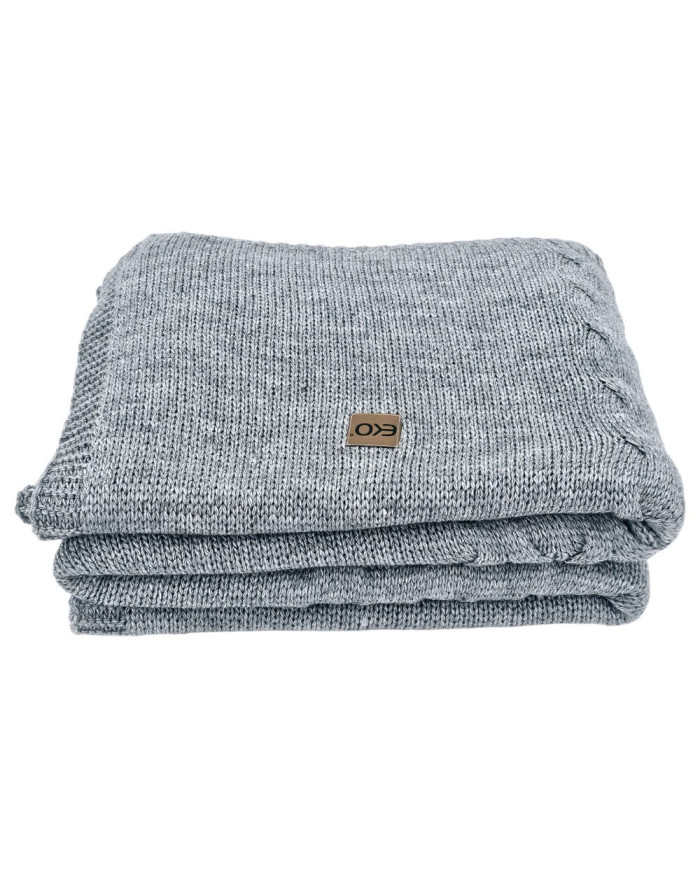 Knitted blanket and pillow set with wool - SET AREZZO POPIEL