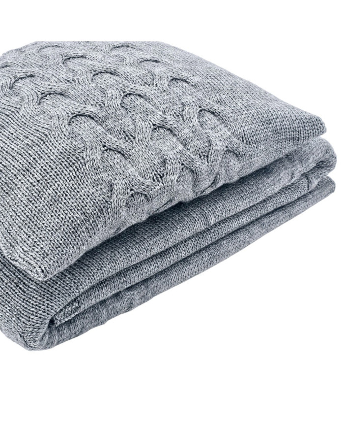 Knitted blanket and pillow set with wool - SET AREZZO POPIEL