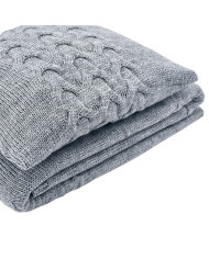 Knitted blanket and pillow set with wool - SET AREZZO POPIEL