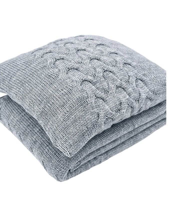 Knitted blanket and pillow set with wool - SET AREZZO POPIEL