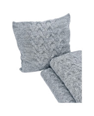 Knitted blanket and pillow set with wool - SET AREZZO POPIEL