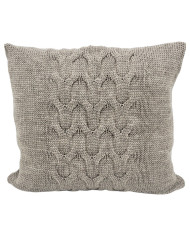 Knitted blanket and pillow set with wool - SET AREZZO TAUPE
