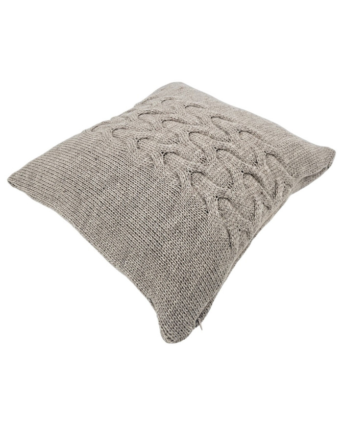 Knitted blanket and pillow set with wool - SET AREZZO TAUPE