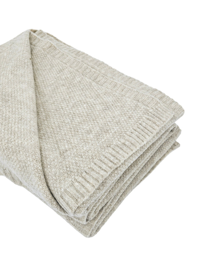 Knitted blanket and cushion set - SET MILANO LATTE