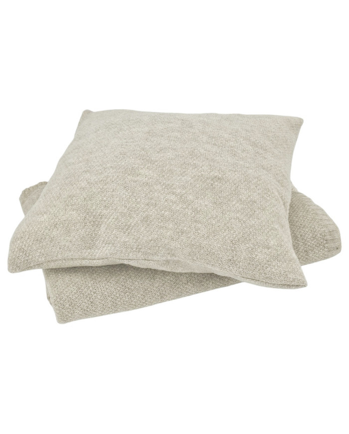 Knitted blanket and cushion set - SET MILANO LATTE
