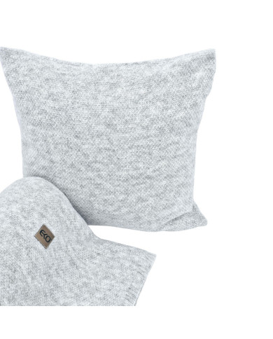 Komplet koc i poduszka dzianinowa - SET MILANO PEARL