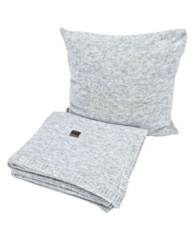 Knitted blanket and cushion set - SET MILANO PEARL
