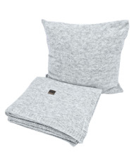 Knitted blanket and cushion set - SET MILANO PEARL