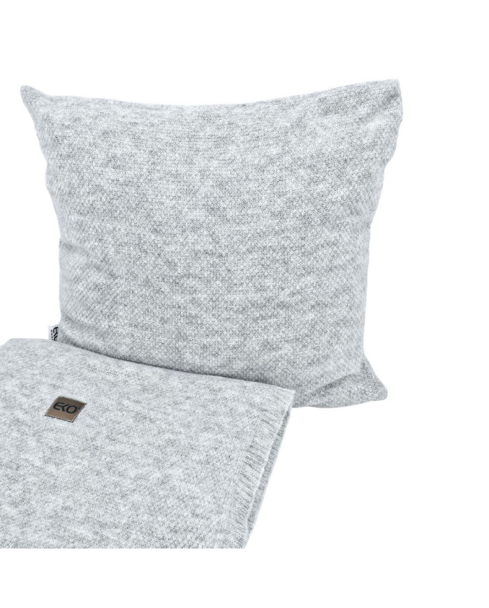 Knitted blanket and cushion set - SET MILANO PEARL