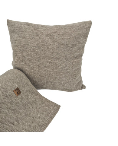 Knitted blanket and cushion set - SET MILANO TAUPE