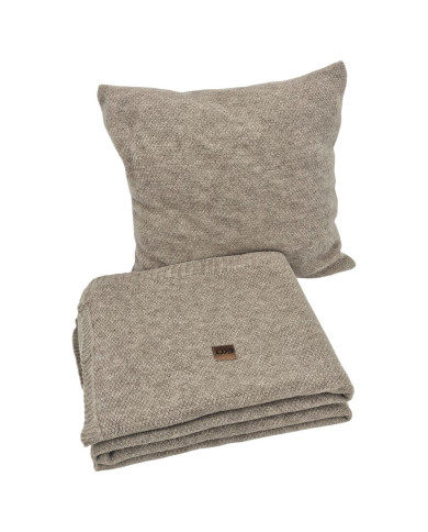 Knitted blanket and cushion set - SET MILANO TAUPE
