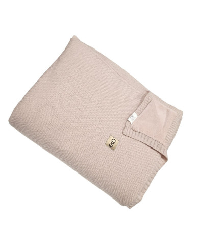 Komplet dzianinowy Koc z podszyciem futerkowym  i Poduszka – SET MILANO DUO ROSE PINK