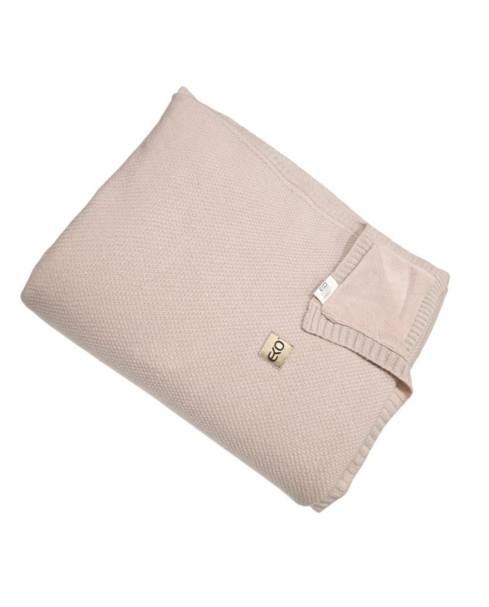 Knitted set Blanket with fur lining and Pillow - SET MILANO DUO ROSE PINK
