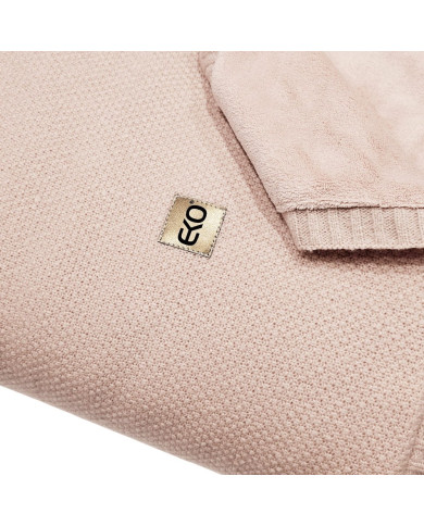 Knitted set Blanket with fur lining and Pillow - SET MILANO DUO ROSE PINK