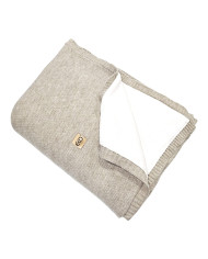 Knitted set Blanket with fur lining and Pillow - SET MILANO DUO TAUPE