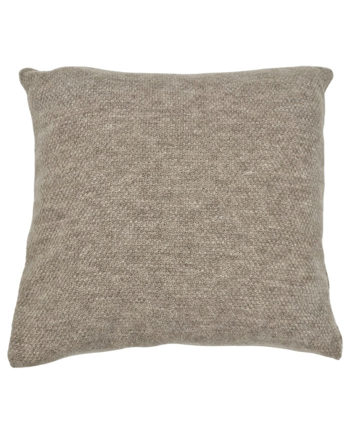 Knitted set Blanket with fur lining and Pillow - SET MILANO DUO TAUPE
