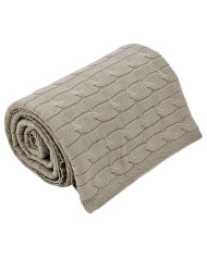 Knitted blanket and pillow set with cashmere- SET VERONA LATTE