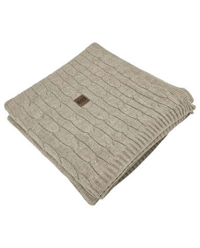 Knitted blanket and pillow set with cashmere- SET VERONA LATTE