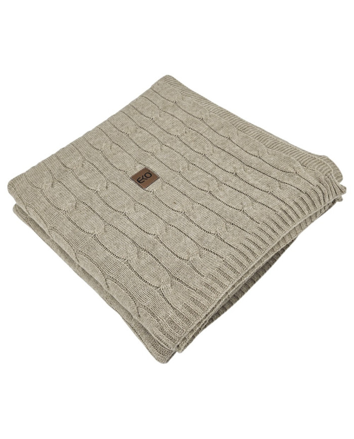 Knitted blanket and pillow set with cashmere- SET VERONA LATTE