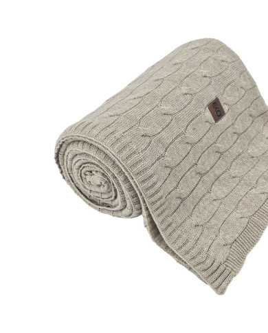 Knitted blanket and pillow set with cashmere- SET VERONA LATTE