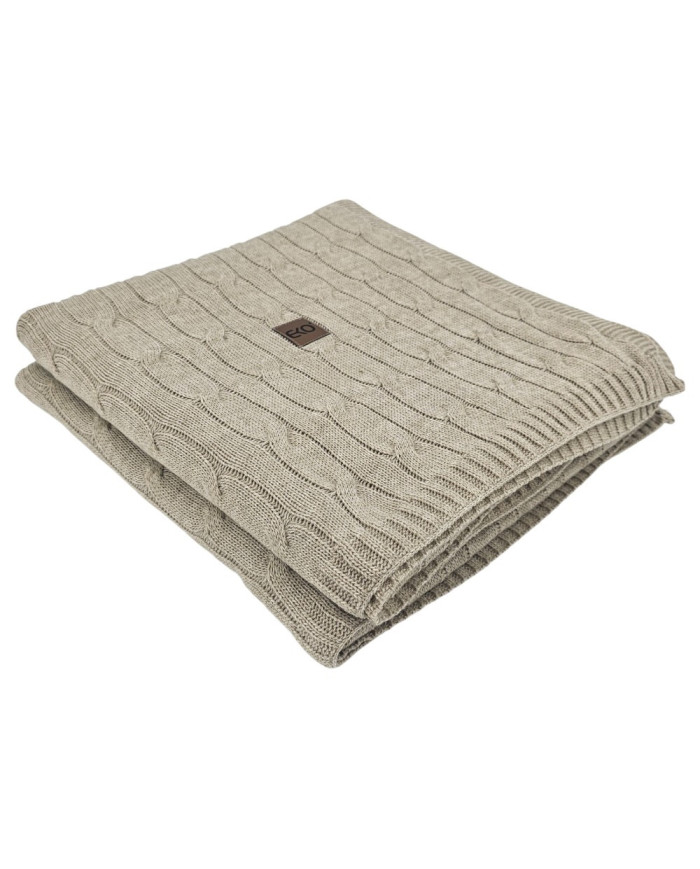 Knitted blanket and pillow set with cashmere- SET VERONA LATTE