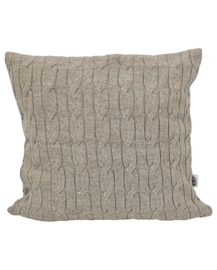 Knitted blanket and pillow set with cashmere- SET VERONA LATTE