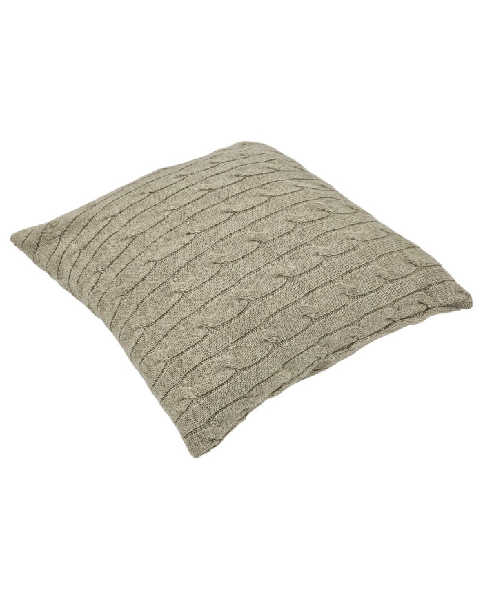 Knitted blanket and pillow set with cashmere- SET VERONA LATTE