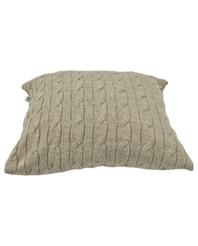 Knitted blanket and pillow set with cashmere- SET VERONA LATTE