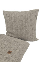 Knitted blanket and pillow set with cashmere- SET VERONA TAUPE