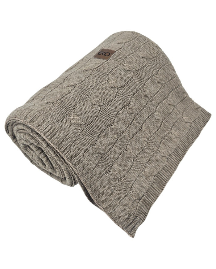 Knitted blanket and pillow set with cashmere- SET VERONA TAUPE