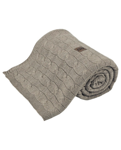 Knitted blanket and pillow set with cashmere- SET VERONA TAUPE